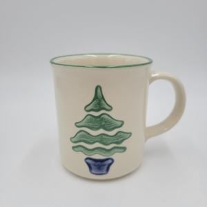 Vtg Pfaltzgraff Coffee Mug One Size Ivory Nordic Christmas Tree Holiday Set of 4